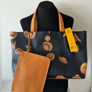 NEW w/Tags Vintage Tory Burch Rare Hat Novelty Print Tote Bag Purse One Owner